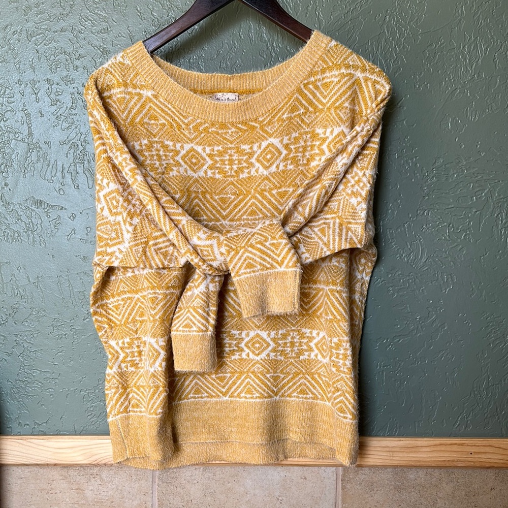 Yellow Patterned Women's Sweater